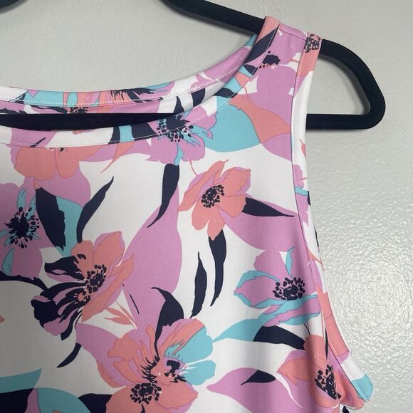 COLUMBIA Chill River Printed Dress Large Pink Colorful NEW Active Travel Floral - Picture 3 of 9